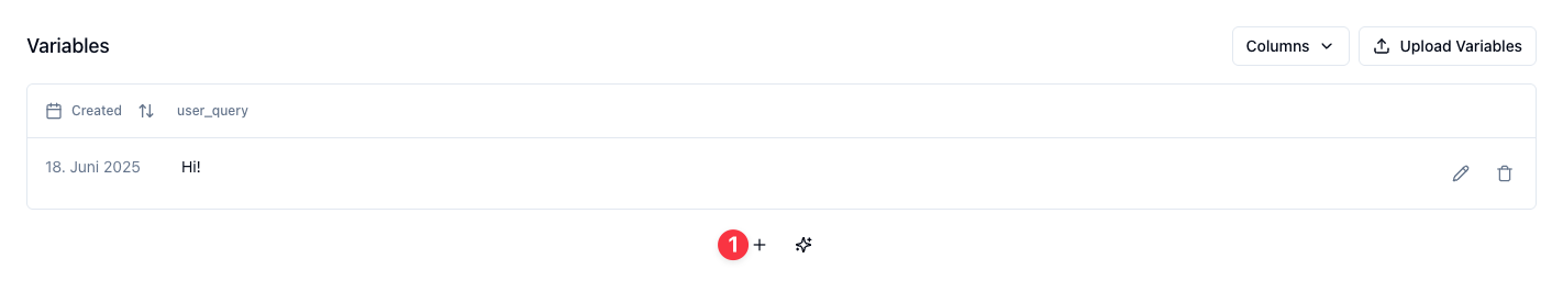 Add Variables Buttons