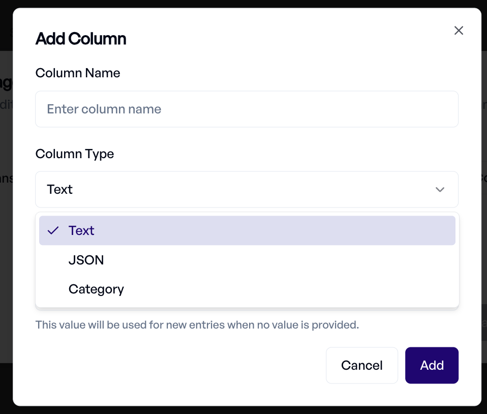 Column Type