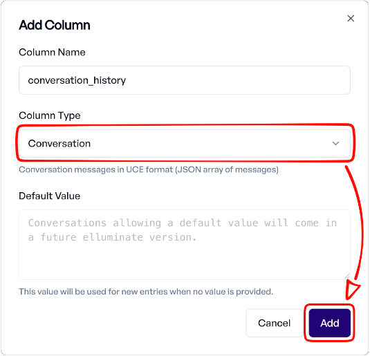 Hinzufügen einer Collection-Spalte