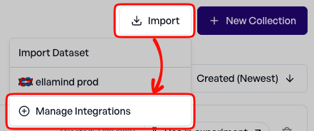 Manage Integrations Button