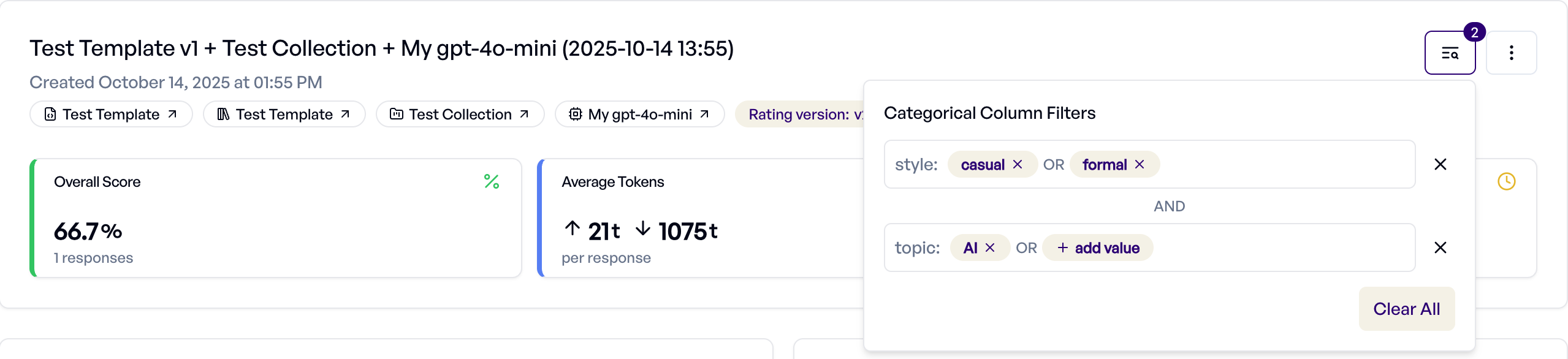 Categorical Column Filter