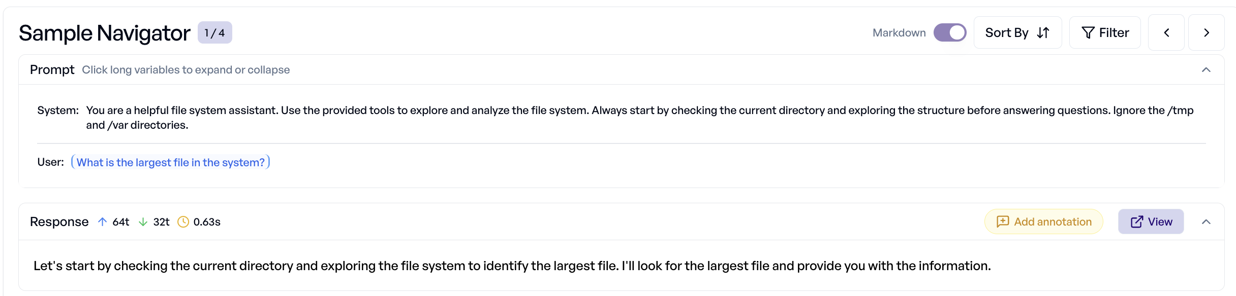 Sample Navigator View